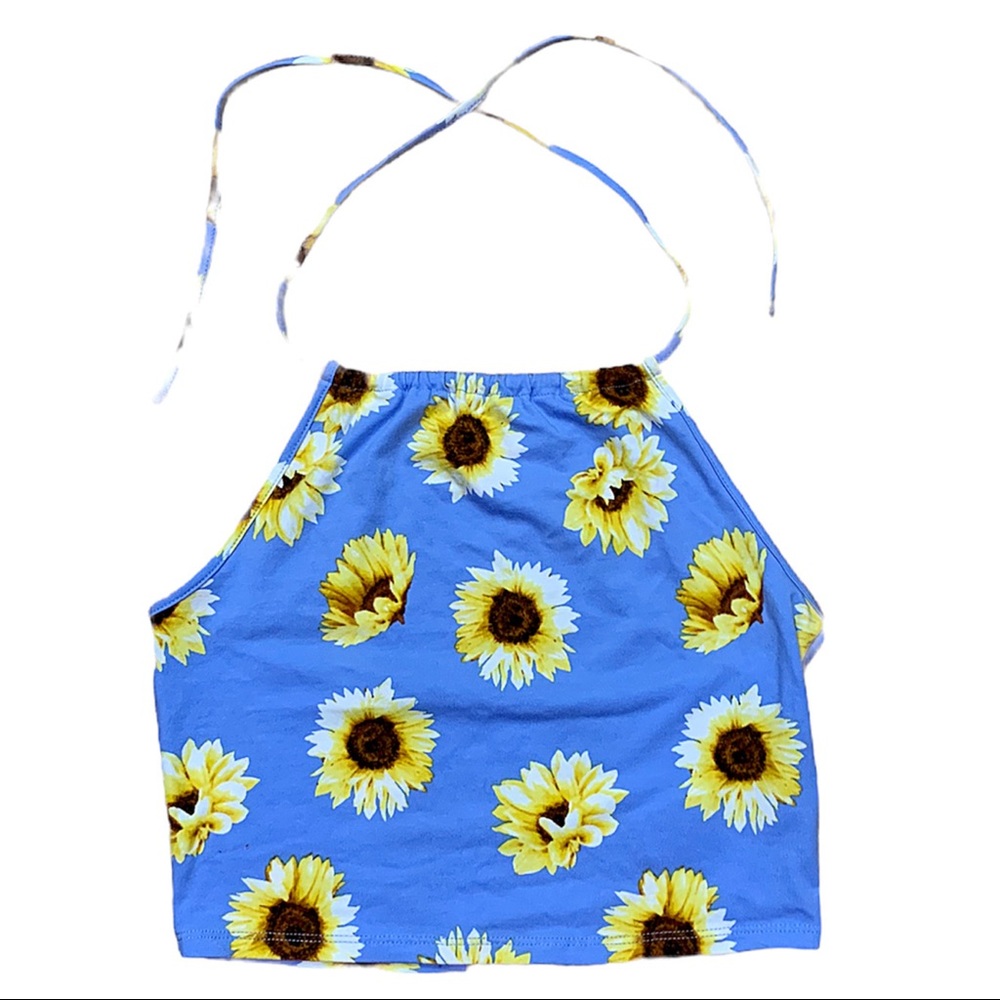 Forever 21 Blouse Top Sunflower NEW WITHOUT TAGS halter top Size M
